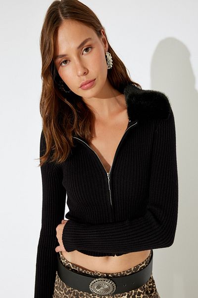 Koton 5Wal90031It Model Black Women's Cardigan