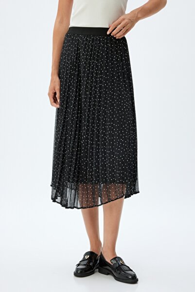 Koton Women's Black Patterned Skirt 5Wak70158Uw
