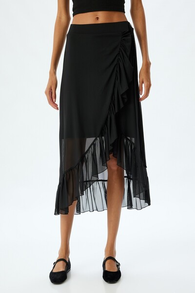 Koton Women's Black Skirt 4Sak11003Ek