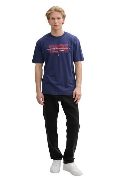 Tom Tailor Denim Pánské černé tričko s borůvkami
