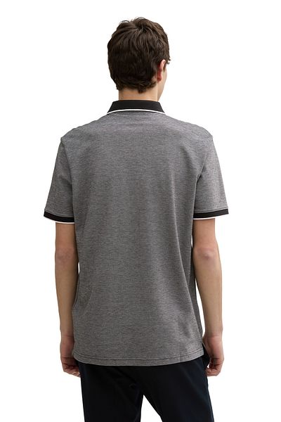 Tom Tailor Denim Pánské dvoubarevné tričko Polo Neck Chalk Grey