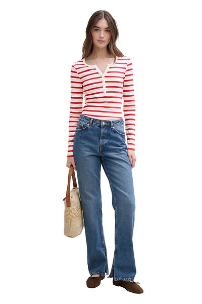 Tom Tailor Denim Tricou henley rib
