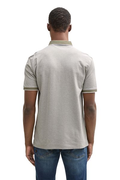 Tom Tailor Denim Dvoubarevné pánské triko s polo výstřihem Tree Moss Green