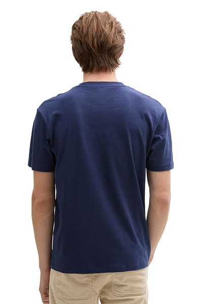 Tom Tailor Denim Pánské tričko Dark Blueberry Black Inject