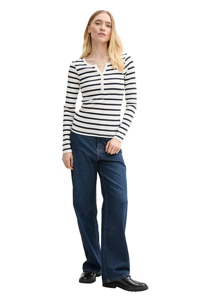 Tom Tailor Denim Henley Rib-T-Shirt