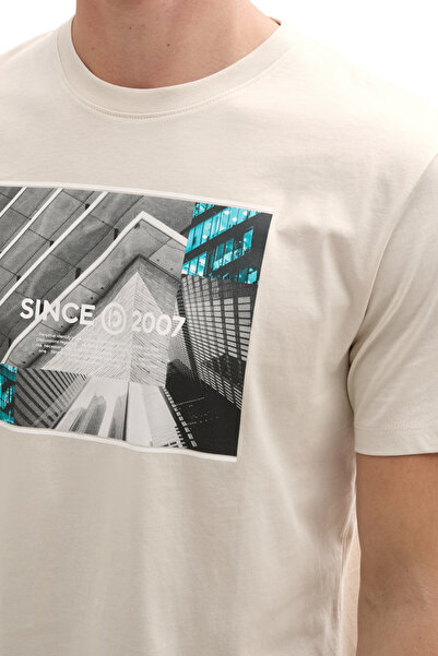 Tom Tailor Denim Beigefarbenes Herren-T-Shirt – Cold Style