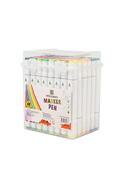 Waldern Premium 48'li Çift Taraflı Kalem Seti Plastik Taşıma Ve Koruma Çantalı