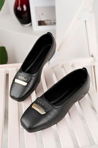 Modafırsat Women's Ballerinas Black Stylish Casual Shoes
