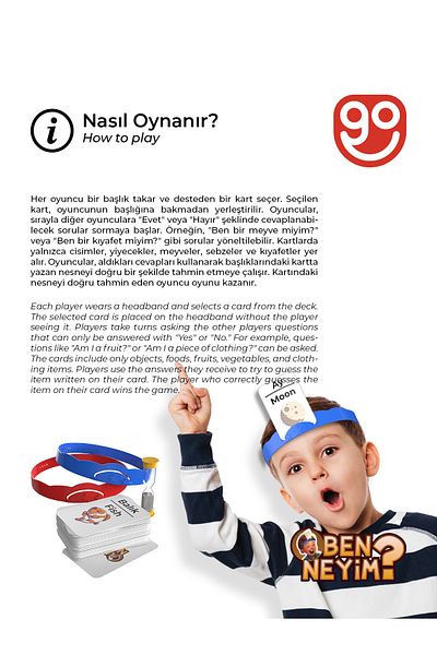 Go Toys ما أنا؟ لعبة صندوقية ممتعة للأطفال باللغة التركية/الإنجليزية، لعبة تعليمية