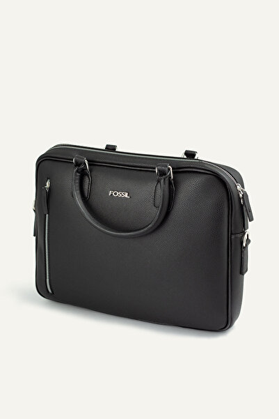 Fossil 2036 Vegan Deri Laptop Çantası Evrak Çantası Unisex Şık Tasarım Siyah