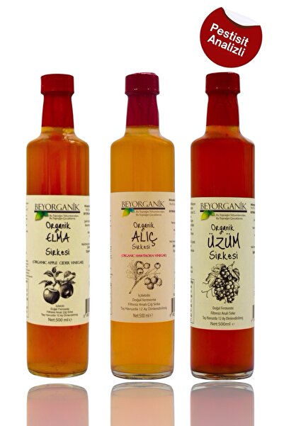 BEYORGANİK Organik Sirke Seti 3'lü 500ml (PESTİSİT ANALİZLİ)