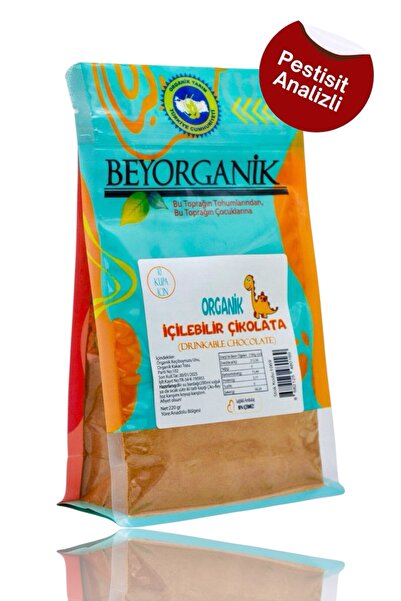 BEYORGANİK Organik Içilebilir Çikolata 220gr (PESTİSİT ANALİZLİ) (10 KUPA IÇİN)