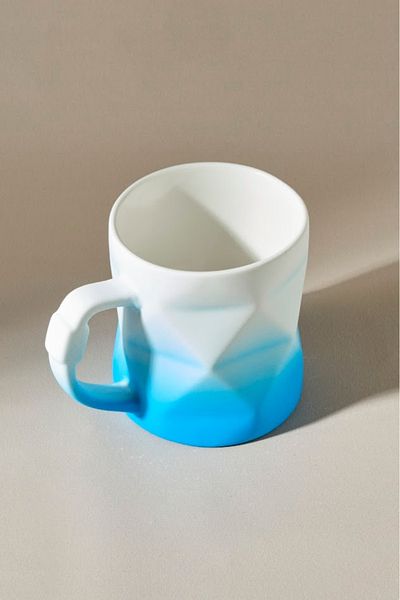 Karaca 450 ml Blue Soft Touch Geo Mug