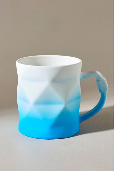 Karaca 450 ml Blue Soft Touch Geo Mug