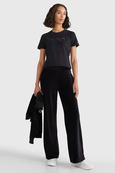 Tommy Hilfiger Schwarzes Damen-T-Shirt mit Rundhalsausschnitt Ww0ww37194bds