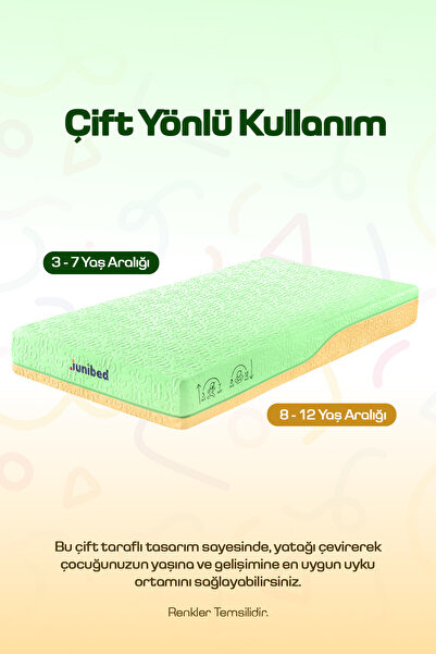 Junibed Adventure - Ortopedik Çocuk Yatağı Çift Taraflı – 3-7 Yaş Ve 8-12 Yaş Uyumlu