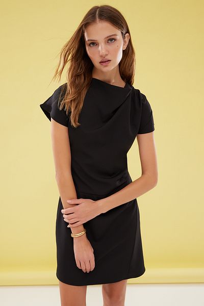 Trendyol Collection Μαύρο Μίνι υφαντό φόρεμα σε γραμμή Α TWOSS25EL00016