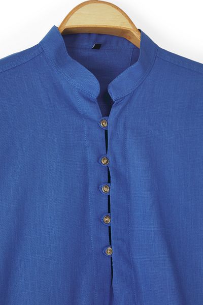 Trendyol Collection Σκούρο μπλε πουκάμισο με μισό πατιλέτα - TMNSS20GO0097