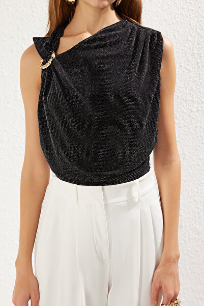 Trendyol Collection Pletené třpytivé tělo se stříbrnými doplňky Tprss25Bd00005