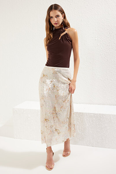 Trendyol Collection Brown Knitted Body with Accessories Tprss25Bd00009