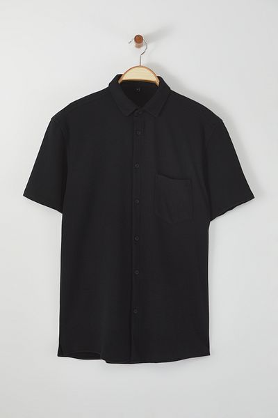 Trendyol Collection Гъвкава и удобна черна риза с отворени рамене - Tmnss25Go00013