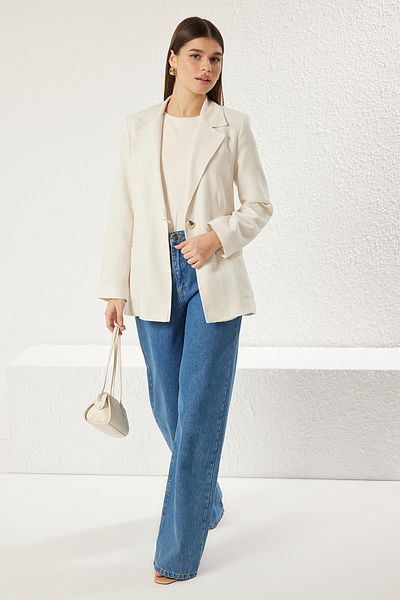 Trendyol Modest Jachetă țesătă cu aspect de in piatră TCTSS25CK00005