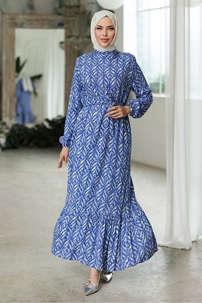 Bestenur Ahest Woven Viscose Dress 1328 -Indigo