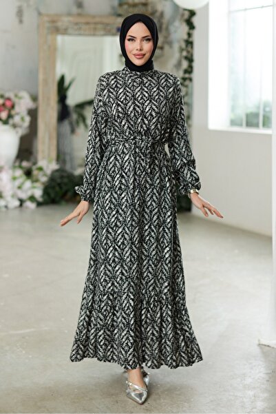 Bestenur Ahest Woven Viscose Dress 1328 -Black