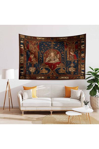 Else Dekor Tapiserie de perete renascentist cu model vintage pentru femei - Tapiserie medievală