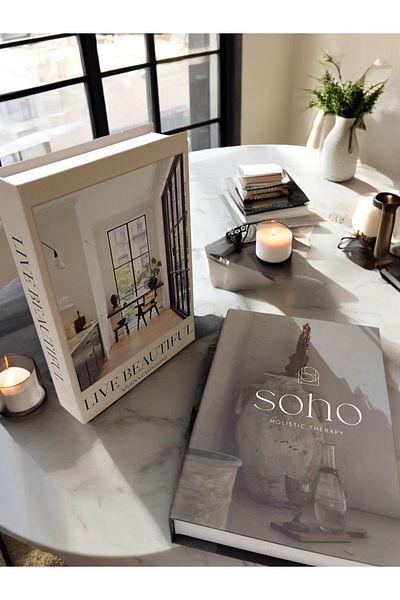 Saccura Decor Decorative Book Box Set, Minimal Box Set of 2