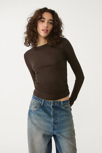 Stradivarius Ribbed long sleeve T-shirt