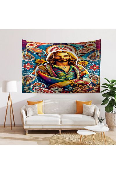 Else Dekor Men's Patterned Hippie Floral Wall Cover - Tapestry