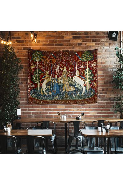 Else Dekor Unicorn Vintage Patterned Women's Tapestry - Medieval Wall Tapestry