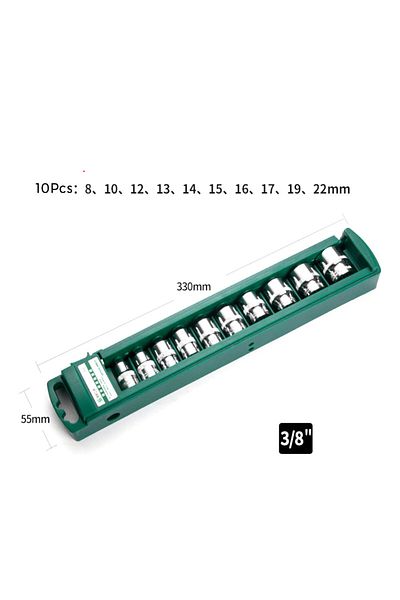 Binoax Short 10pcs 10mm Hex Socket Wrench Head Set 1/4 3/8 1/2 Short Long Socket Deep Nut Driver Sleeve Spa