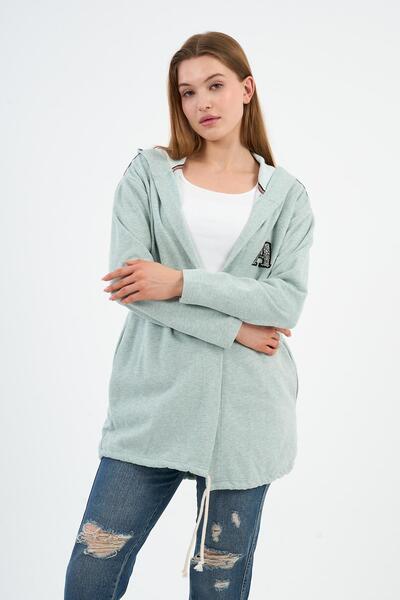 ALEXANDERGARDI Hooded Shoulder Detailed Long Cardigan (B22-30305)