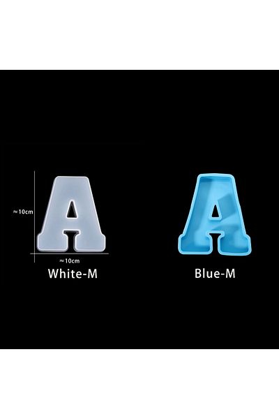 AGCFABS White A 3sizes A To Z Letter Silicone Molds Alphabet Epoxy Resin Mold For Diy Resin Craft Birthday P