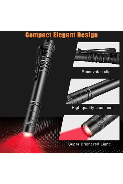 ESMARTER Aaa Black 702 Red Lgiht Red Light Penlight One Mode Red Light Flashlight For Camping Hiking Animal P