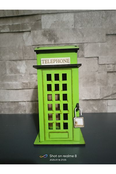 Penguen Green Piggy Bank Telephone Box