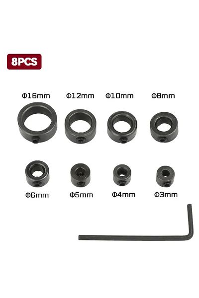 Choice 8pcs 7/8pcs Woodworking Drill Locator 3-16mm Shaft Depth Collars Ring Positioner Drill For Wood Dril