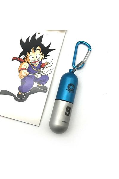 Choice Blue Dragon Ball Aluminum Alloy Keychain Toy Bulma Capsule Creative Keyring Portable Pill Box Contai