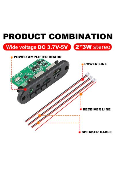 Choice 6w No Remote Control Dc 5v Bluetooth 5.0 Mp3 Decoder Board 6w Amplifier Mp3 Player Support Call Reco