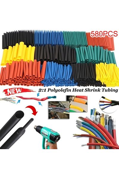 Choice Other Easy-apply 580pc Cable Sleeve Kit - Multi-size Durable Heat Shrink Tubing, Professional Wire I