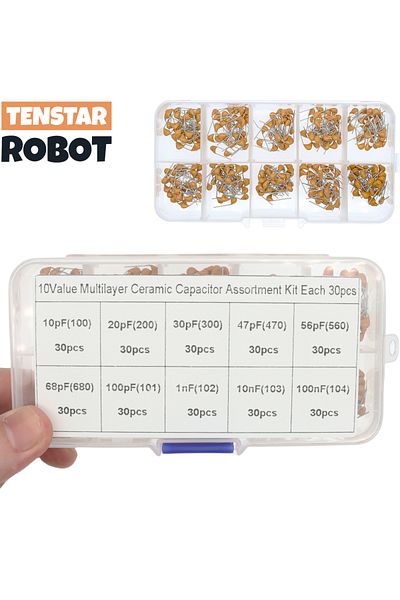 Choice 300pcs 10value 50v 10pf 20pf 30pf 47pf 56pf 68pf 100pf 1nf 10nf 100nf Multilayer Ceramic Capacito...