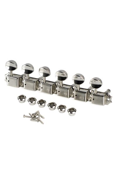 FLEOR Set of Nickel Silver 6-in-line Vintage Electric Guitar Machine Heads Tuners Tuning Keys Peg...