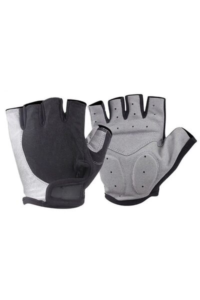 Choice قفازات ركوب الدراجات نصف أصابع رمادية مقاس XL للرجال والنساء مضادة للانزلاق والصدمات وقابلة للتنفس قفازات صيفية لركوب الدراجات بإصبع