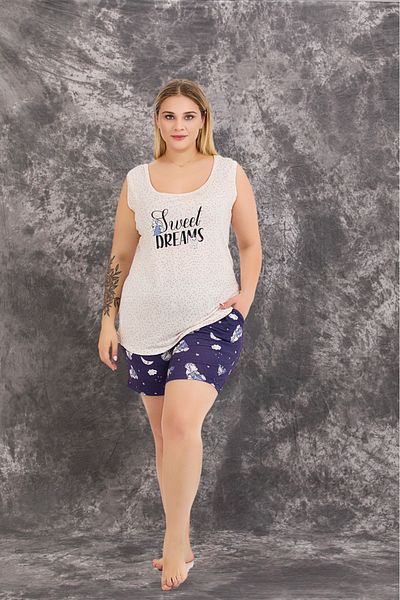 Lady Lingerie Women's Sleepwear Set with Oversized Cotton Athlete Shorts