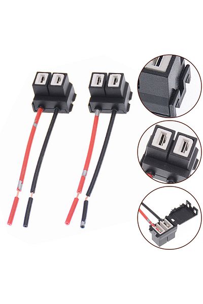 NIGHTKIST 2pcs Socket Adapter Wiring Harness Sockets Car Wire Connector Cable Plug For H7 LED Headlight Aut...