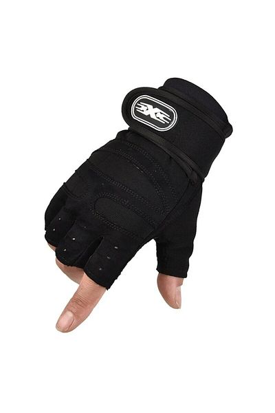 Choice XL Black Fitness Half Finger Gloves Men And Women Wrist Guard Sports Dumbbell Riding Non Slip Horizo