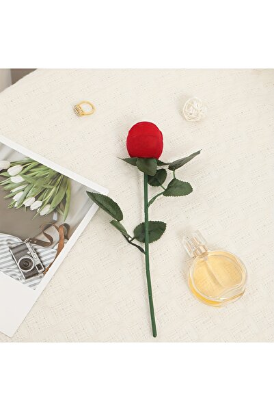 Choice علبة خاتم وردة مقلدة حمراء مكونة من قطعة واحدة، علبة خاتم خطوبة على شك...