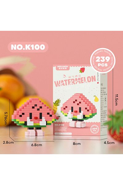 Choice No Box K100 Creative Building Blocks For Children, Puzzle Assembly Watermelon Durian, Avocado, Deskt